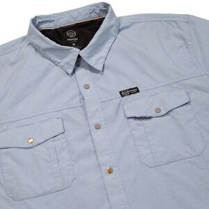 WRANGLER Mens XXL Blue Regular Fit Outdoor Workwear Short Sleeve Button Up Shirt